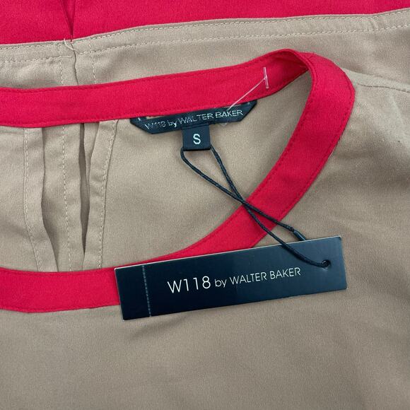 Walter Baker Leilani Short Sleeve Boxy Top Camel Red Size S - Picture 10 of 10